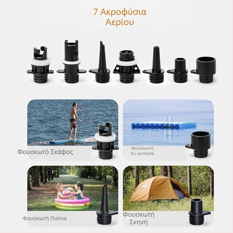 Αντλία SUP υψηλής πίεσης 20 PSI, Cachalot 2 μικρή αντλία για σανίδα SUP, ευφυής διφασική πλήρωση με αυτόνομη λειτουργία.