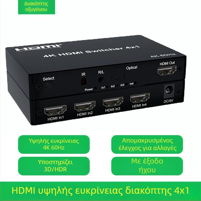 Μήτρα HDMI μεταγωγής 2x2 με ήχο, 4K60Hz, τηλεχειριστήριο