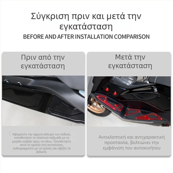 SHARK POWER NMAX155 Μπροστινό πετάλι από κράμα αλουμινίου, βουρτσιστό φινίρισμα, καουτσούκ αντιολισθητικές και προστατευτικές βάσεις κατά των πτώσεων