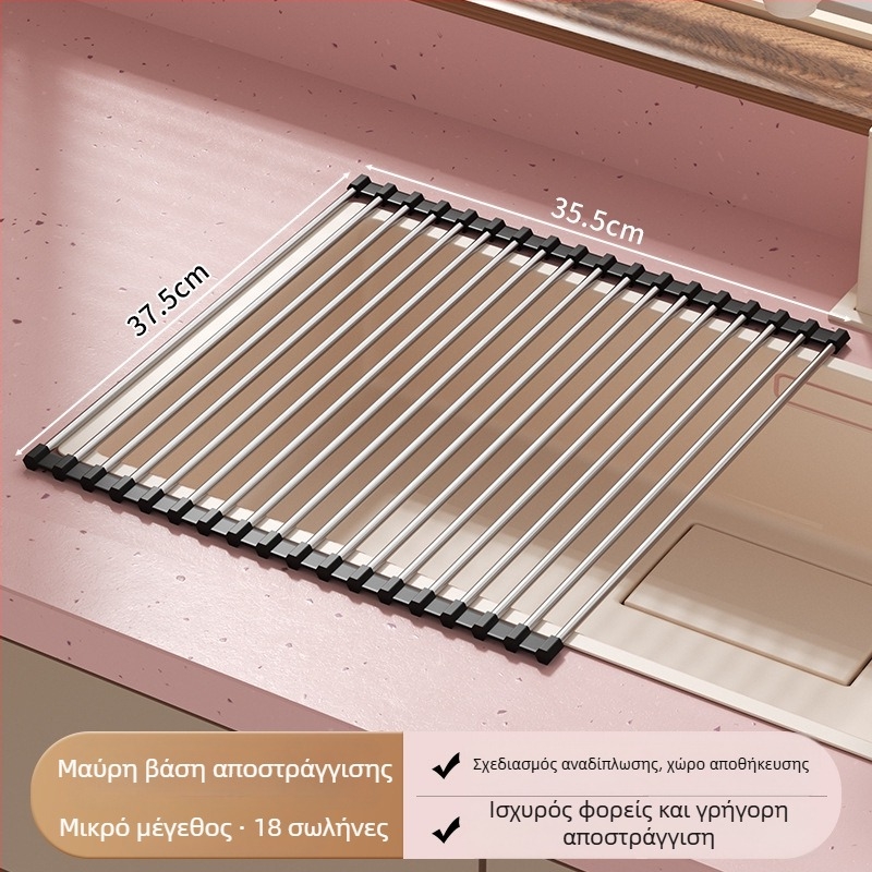 Αναδιπλούμενο ραφή περι πιάτων από ανοξείδωτο χάλυβα με σιλικόνη αποστράγγισης — Jia Zhi Wang Drain Rack