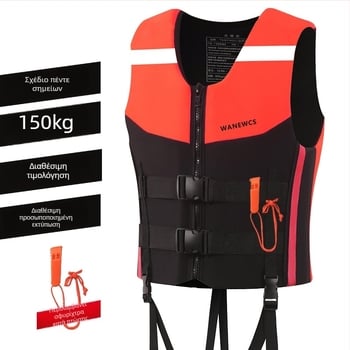 Γιλέκο επιβίωσης ενηλίκων – 150 kg πλευστότητα, μοντέλο 3001, μάρκα WANEWCS, φορητό, διαθέσιμη προσαρμογή, κατάλληλο για αλιεία, πλεύσεις με σκάφος και σερφ