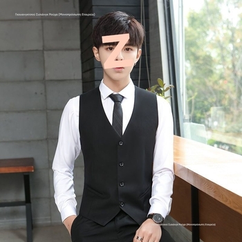 Ανδρικό γιλέκο κοστουμιού, Κορεατικό στυλ Slim Fit, Corduroy ύφασμα, Μονόχρωμο, Για γάμους και επαγγελματικό casual ντύσιμο