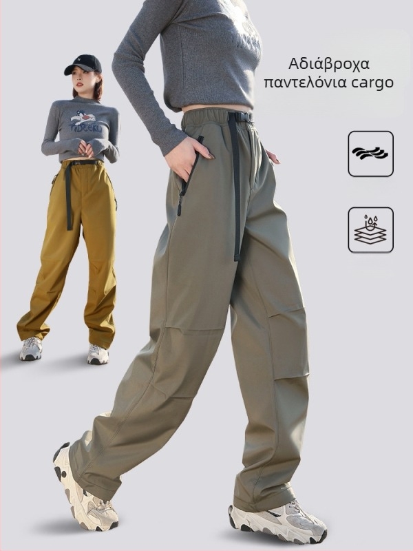 Soft Shell Paratrooper Pants - Unisex παντελόνια, πολυεστερικό ύφασμα, μονόχρωμο, χειμώνας και φθινόπωρο, κατάλληλα για τρέξιμο, ποδηλασία, πεζοπορία