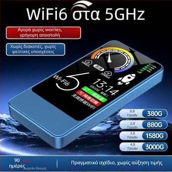 2-σε-1 Φορητό WiFi και Κινητό Φορτιστή, Ρούτερ για Gaming και Streaming με WiFi 6, Συμβατό με Τρία Δίκτυα