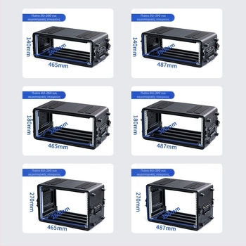 PE πλαστικό φορητό αεροπορικό κιβώτιο με ABS περίβλημα για AV εξοπλισμό – 4U δέκτης μικροφώνου, 6U πλαίσιο