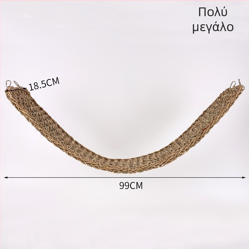 Παιχνίδι για παπαγάλο με δίχτυ χορταριού, σκάλα-σύννεφο, σκαρφαλωτική σκάλα, παιχνίδι δαγκώματος και δαχτυλίδι αιώρησης