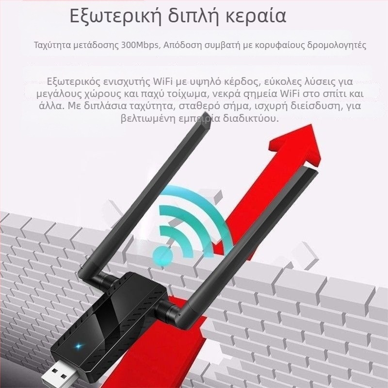 Wi‑Fi ενισχυτής σήματος με τροφοδοσία USB για οικιακό δρομολογητή – επαναληπτής και ασύρματος επεκτατής μέσω τοίχου