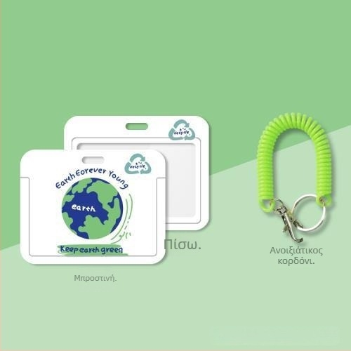 Οριζόντια πλαστική θήκη ταυτότητας για γιατρούς και νοσηλευτές, με επαναφερόμενο σχοινί και κλιπ κρεμάσματος γύρω από τον λαιμό