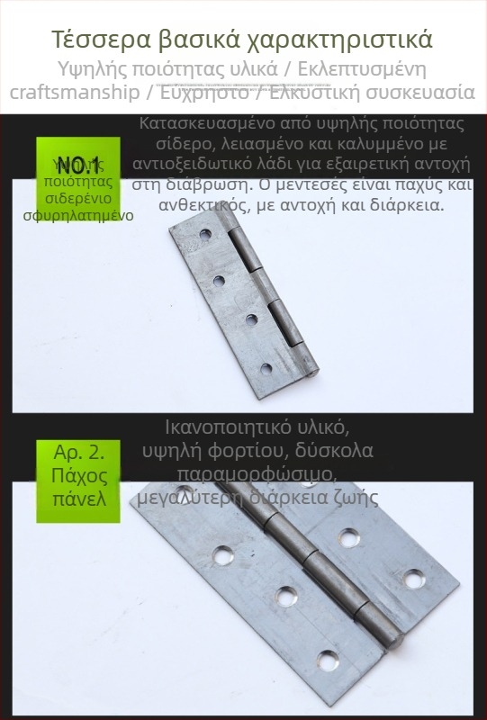 Μεταλλικός μεντεσές Autonomy, παχύς τυπικός μεντεσές, μοντέλο 1, για ξύλινες πόρτες