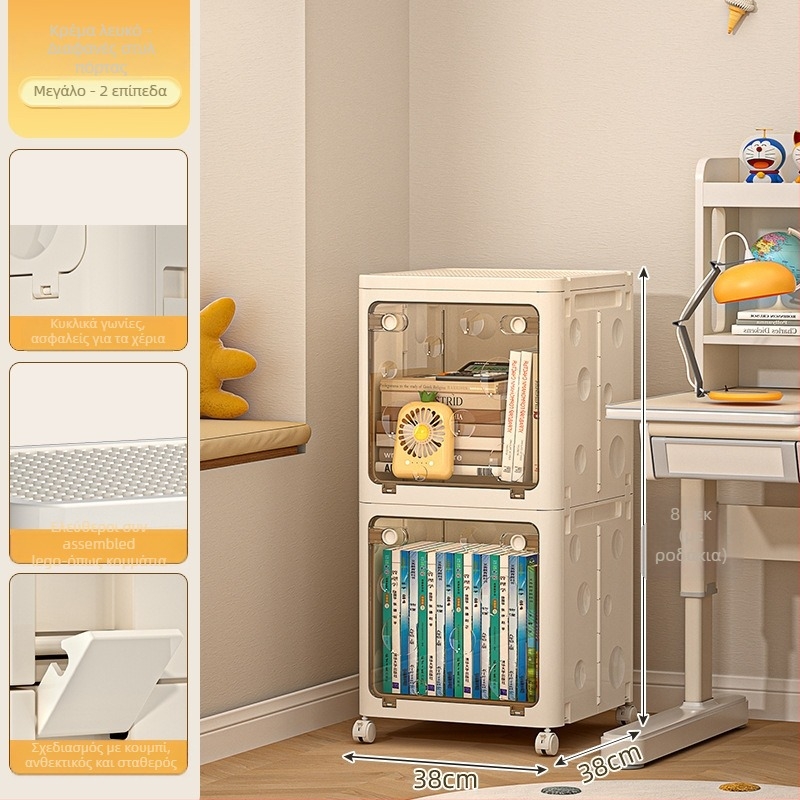 Αναδιπλούμενο PP κουτί αποθήκευσης για ρούχα με ρόδες, χωρητικότητα 50–60 L, καπάκι που ανοίγει, μοτίβο Καρτούν