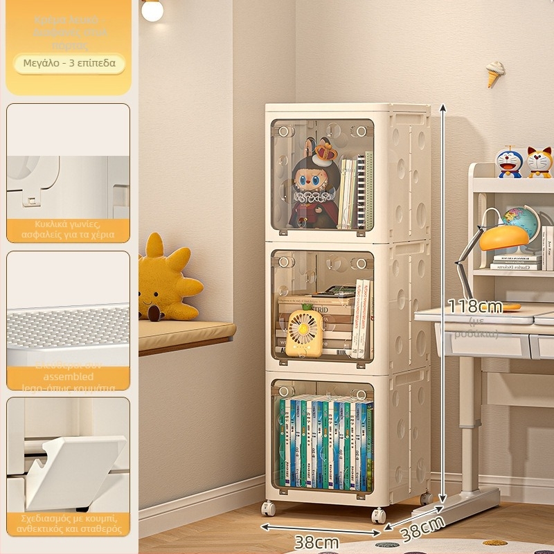 Αναδιπλούμενο PP κουτί αποθήκευσης για ρούχα με ρόδες, χωρητικότητα 50–60 L, καπάκι που ανοίγει, μοτίβο Καρτούν