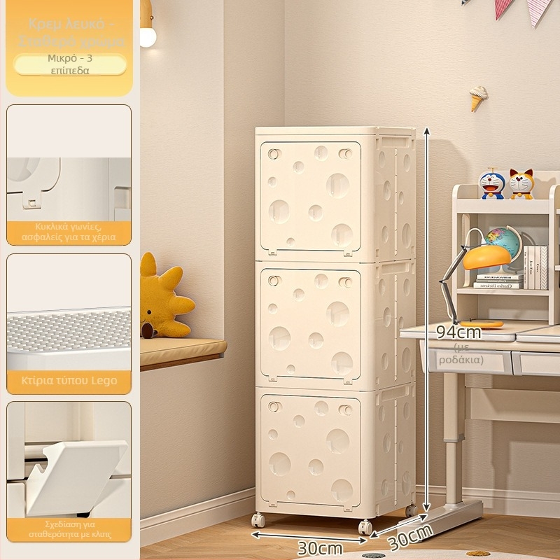 Αναδιπλούμενο PP κουτί αποθήκευσης για ρούχα με ρόδες, χωρητικότητα 50–60 L, καπάκι που ανοίγει, μοτίβο Καρτούν