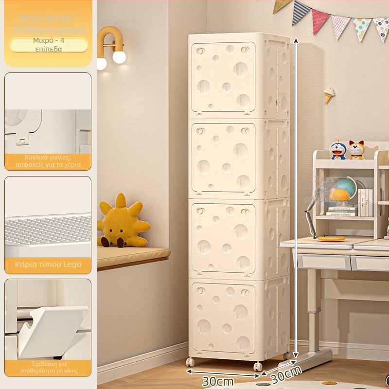 Αναδιπλούμενο PP κουτί αποθήκευσης για ρούχα με ρόδες, χωρητικότητα 50–60 L, καπάκι που ανοίγει, μοτίβο Καρτούν