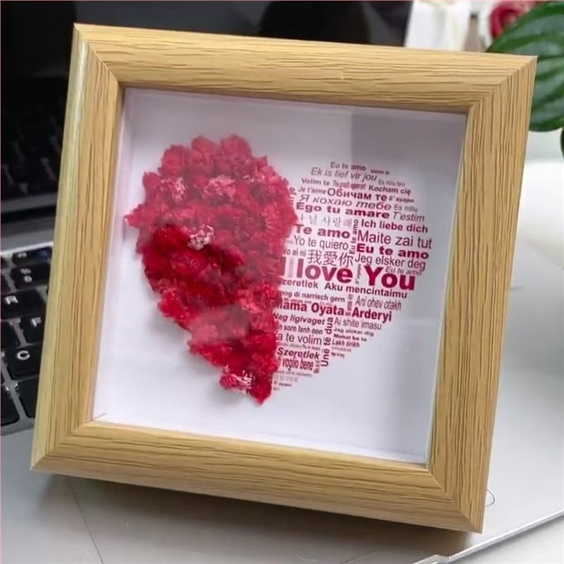 Σετ DIY για κάδρο φωτογραφίας με αποξηραμένα άνθη, ξύλινο πλαίσιο, Gypsophila (Baby's Breath), ανάλυση 480x234