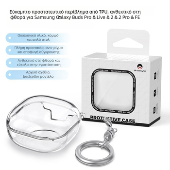 TPU θήκη για Samsung Galaxy Buds Pro, Live, 2, 2 Pro και FE – TPU υλικό, ανάγλυφη επιφάνεια, καθολική συμβατότητα
