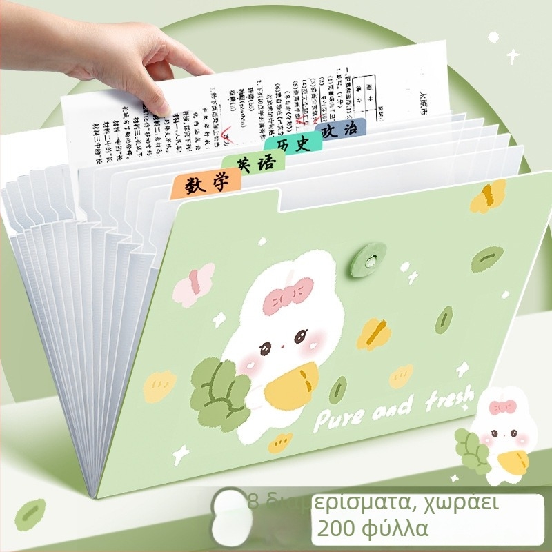 Ακορντιόν φάκελος εγγράφων, διαφανές πλαστικό, 12 θήκες, πάχος 0,6 mm