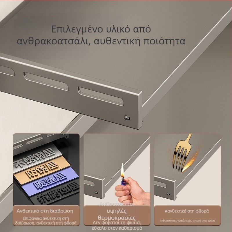 Ράφι τοίχου για φούρνο μικροκυμάτων — από χάλυβα άνθρακα, πολυχρηστικό, ορθογώνιο σχέδιο, στερέωση στον τοίχο — Berya