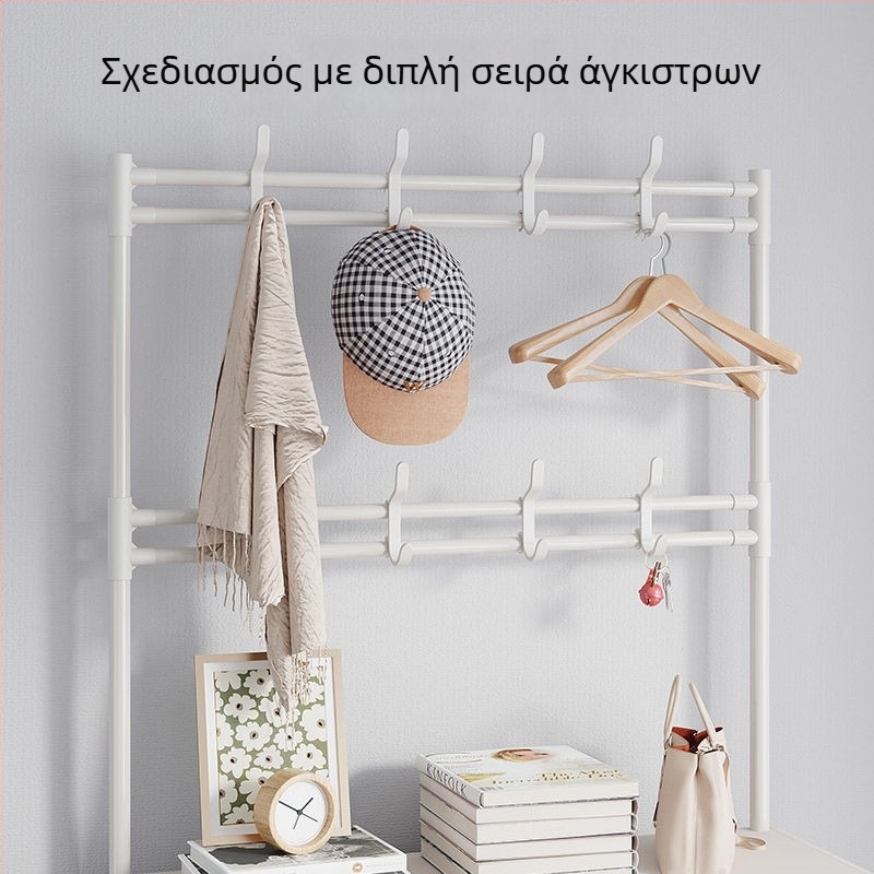 Ράφι παπουτσιών και καπέλων για εσωτερική είσοδο, ελεύθερο τοποθετούμενο στο πάτωμα, πολλαπλών επιπέδων, προστασία από σκόνη, με πόρτα