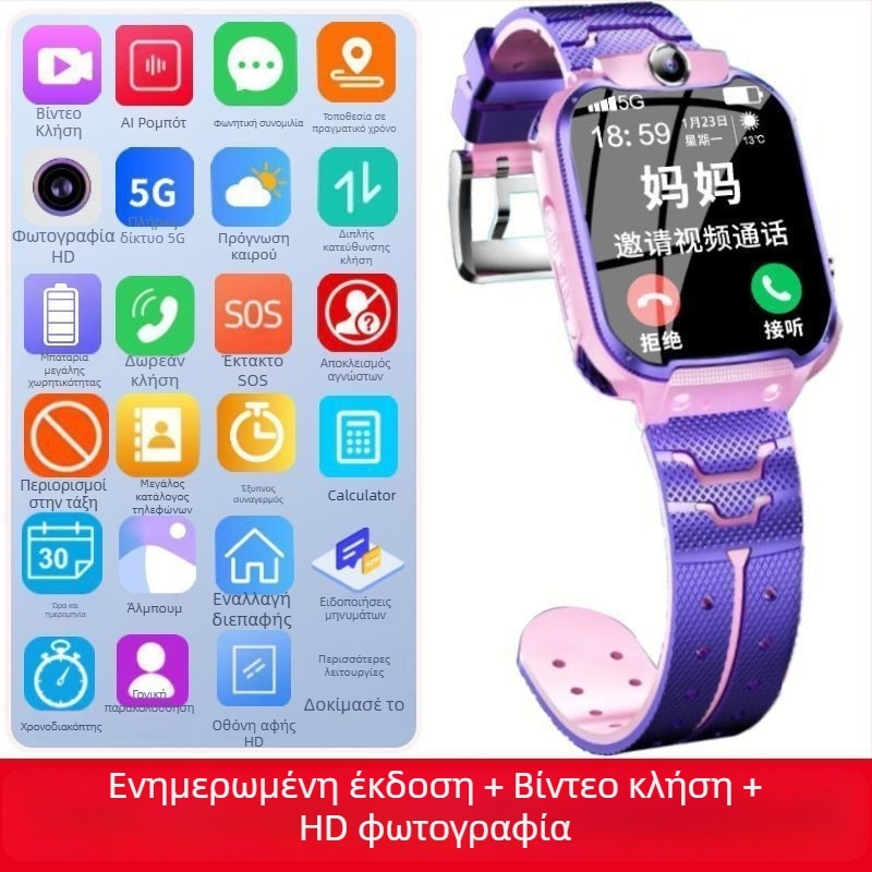 Παιδικό 5G Smartwatch με λειτουργία τηλεφώνου, Μοντέλο W59, Οθόνη αφής