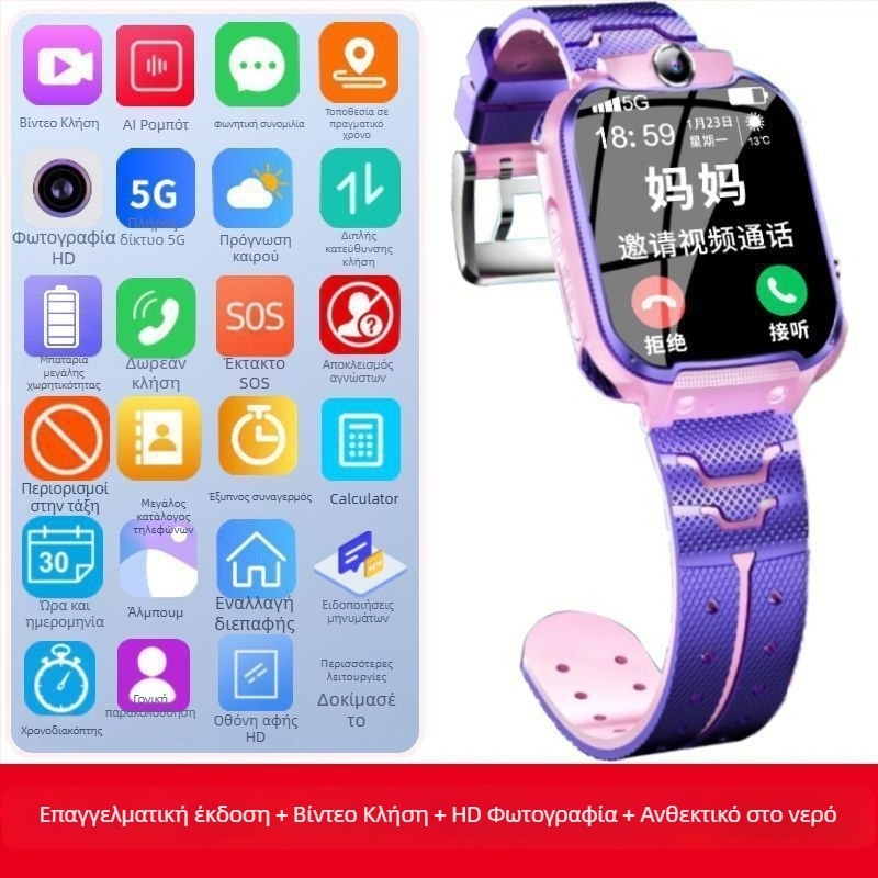 Παιδικό 5G Smartwatch με λειτουργία τηλεφώνου, Μοντέλο W59, Οθόνη αφής