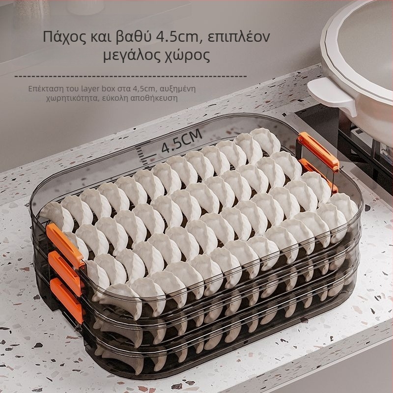 Meihong Κουτί Αποθήκευσης για Dumplings από PP, Διατροφικής ποιότητας, Σφραγιζόμενο για κατάψυξη, Οικιακή χρήση, Μοντέλο 1010788978