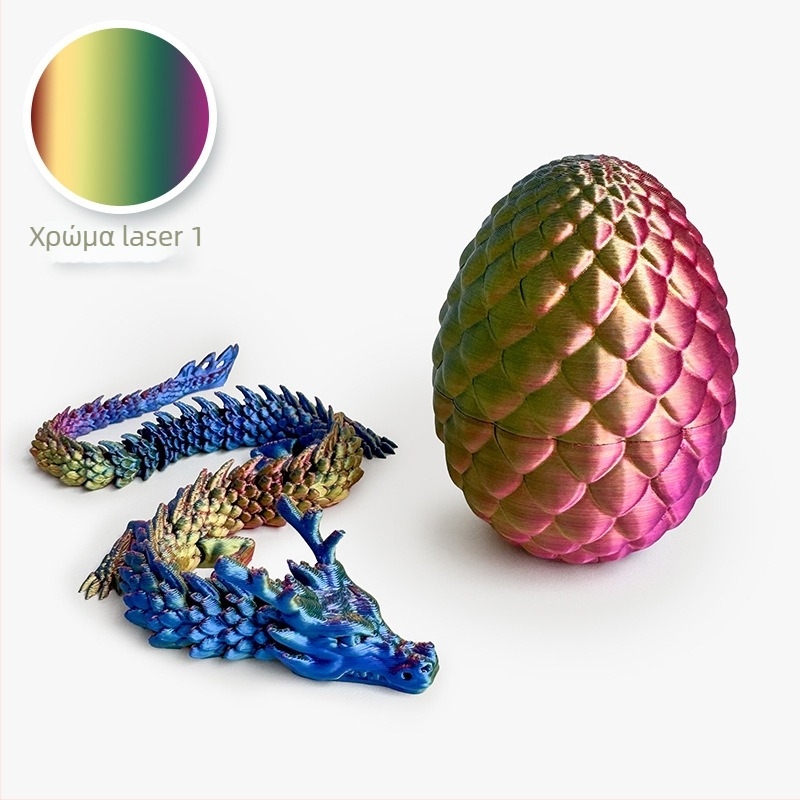3D εκτυπωμένο σετ διακοσμητικών αυγών δράκου — μορφές δράκου και αυγού, PLA υλικό, μοντέρνο έργο τέχνης, με δυνατότητα προσαρμογής