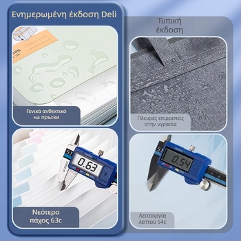 Deli PM06 Ακορντεόν φάκελος εγγράφων, πλαστικός, 13 θήκες, DL-Vertical μοντέλο, Πάχος 63C