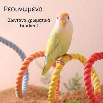 Παιχνίδι για παπαγάλους με σκοινί ουράνιο τόξο σε διαβάθμιση, περσίδα ανάβασης, αναρρίχησης – για λείανση ράμφων και νυχιών – Αξεσουάρ κλουβιού