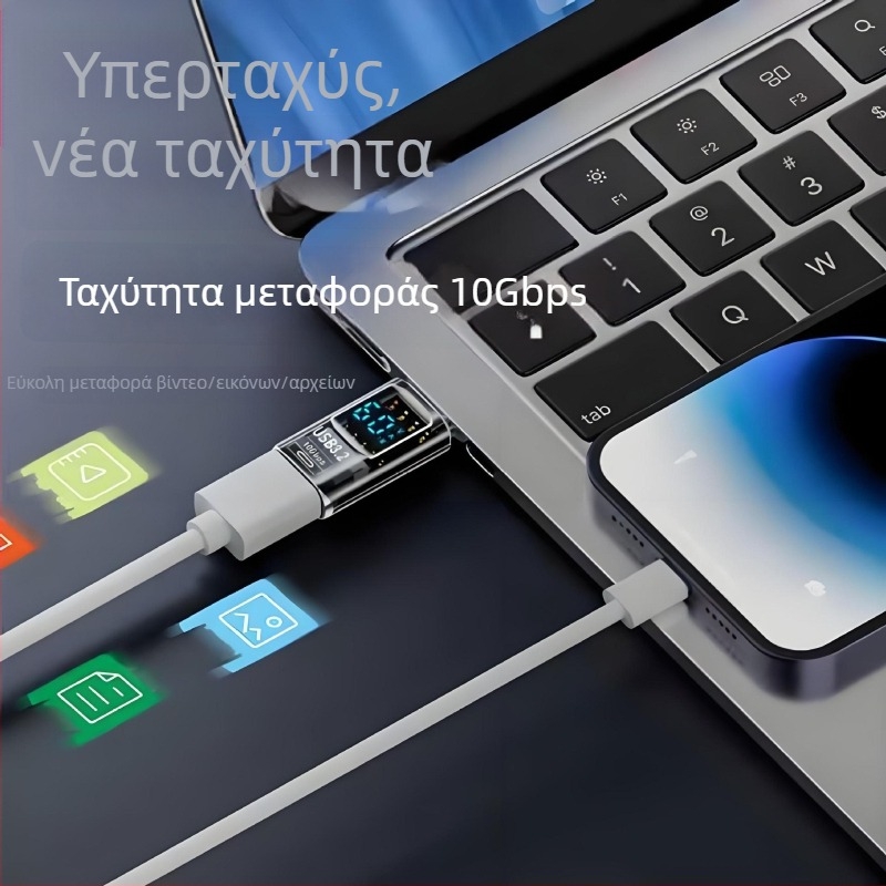 USB ψηφιακός προσαρμογέας με οθόνη για εμφάνιση τάσης, ρεύματος και ισχύος – Tanigawa Adapter-usb digital display, universal OTG-συμβατό