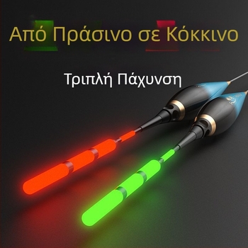 Φωτεινός κατακόρυφος πλωτήρας με αλλαγή χρώματος όταν αλιχθεί — υψηλή ορατότητα ημέρα-νύχτα, μακρινές βολές, συνθετικό υλικό