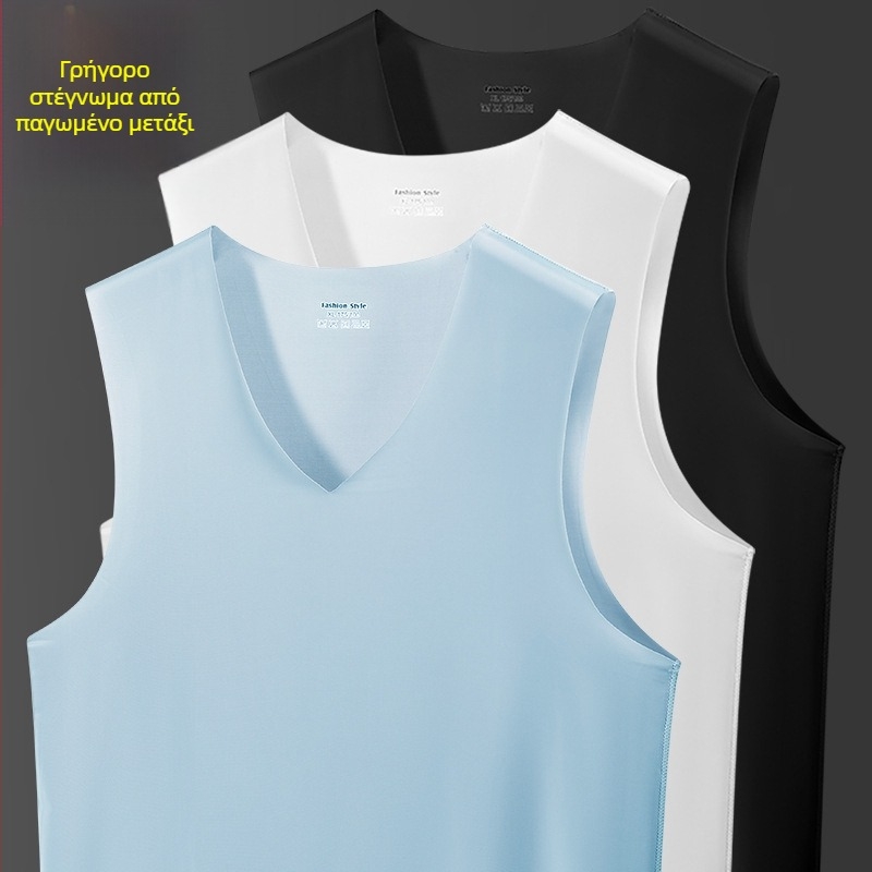 Ανδρικό αθλητικό γιλέκο χωρίς ραφές, ύφασμα πολυεστέρα 90% που στεγνώνει γρήγορα, εφαρμοστό σιλουέτα, για καλοκαίρι αθλητισμού