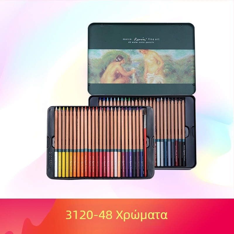 Marco Σετ Χρωματιστών Μολυβιών — Διαλυτά στο Νερό και Με Βάση Λάδι, Ξύλινο Σώμα, Σκληρότητα B, Για Γραφή και Ζωγραφική