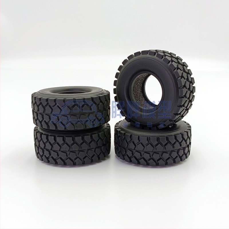 Axial SCX24 Σετ Ευρείων Δακτυλίων Τροχών και Ελασμάτων (4 τεμάχια) – Πλαστικό, Συμβατό με τηλεχειριστήριο, Με Σφουγγάρι, Διαθέσιμο για DIY Λογότυπο