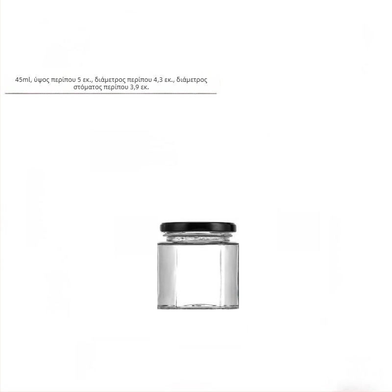 Εξάγωνο γυάλινο βάζο με σφραγισμένο καπάκι, κατάλληλο για τρόφιμα, μέλι, σάλτσα τσίλι και λεμονάτο μαρμελάδα