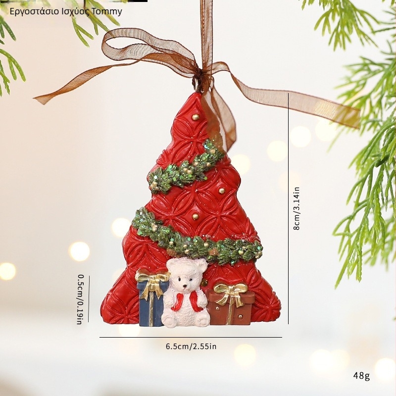 Κρεμαστό για τα Χριστούγεννα – 3D δέντρο, ύφασμα, κινεζικό στυλ, διακόσμηση