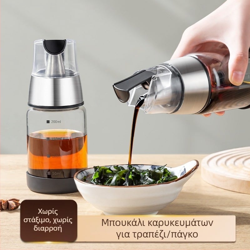 Γυάλινο μπουκάλι καρυκεύματος για σόγια, ξύδι και σησαμέλαιο - γυαλί υψηλής αντοχής, μερίδες, ελαφρύς πολυτελής σχεδιασμός, προέλευση: Chaozhou