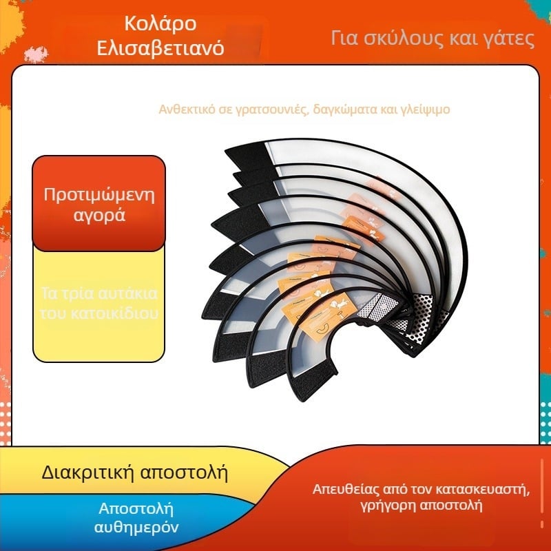 Κολάρο Elizabethan για σκύλους και γάτες – προστατευτικό κολάρο για αποφυγή γλείψιμου και δαγκωμάτων