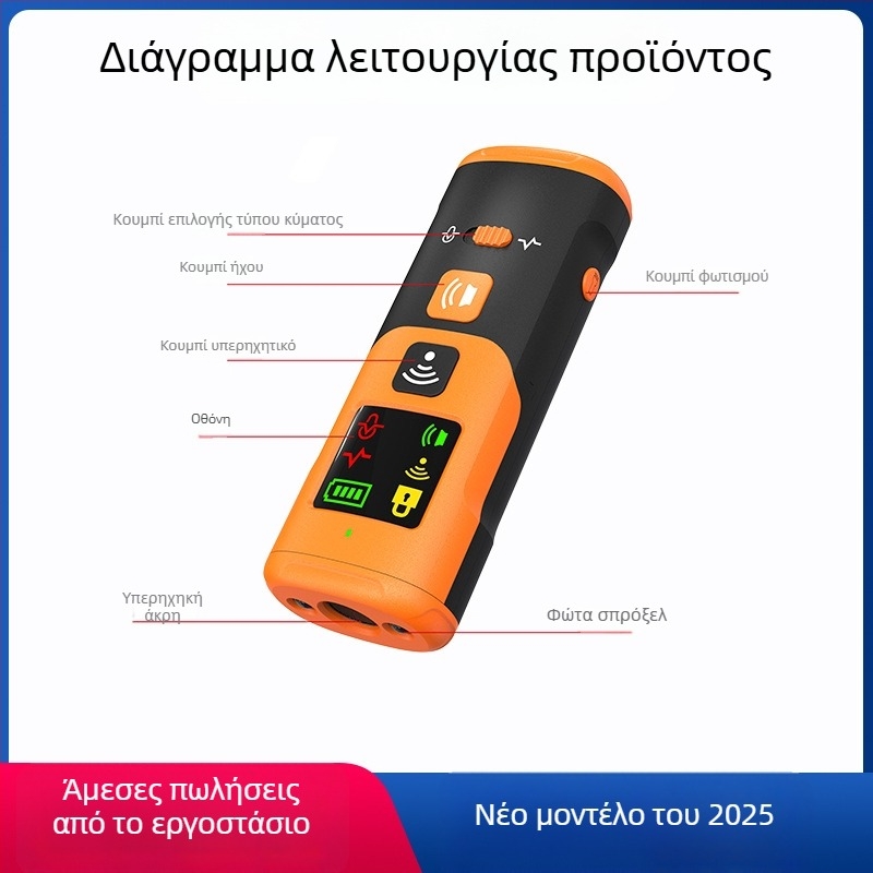 Aipaiduo Υπερηχητικός Απωθητής Σκύλων - Χειροκίνητο Συσκευή Ελέγχου Γαβγίσματος, Με Τρία Αισθητήρια, Υψηλή Απόδοση, Οικουμενική Συμβατότητα