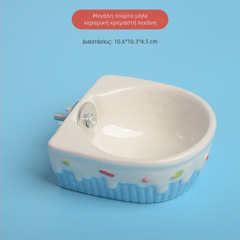 Totoro-θεματικό κρεμαστό κεραμικό μπολ για κατοικίδια, αντιδιαρροϊκό, ασφαλής στερέωση, κατάλληλο για μικρά ζώα