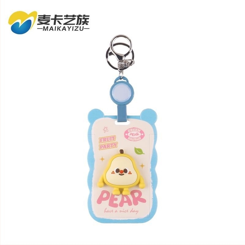 Θήκη καρτών με επεκτεινόμενο λουρί (badge reel), Cartoon στυλ, ABS υλικό, κατάλληλη για φοιτητικές Campus κάρτες και επαγγελματικά διαπιστευτήρια