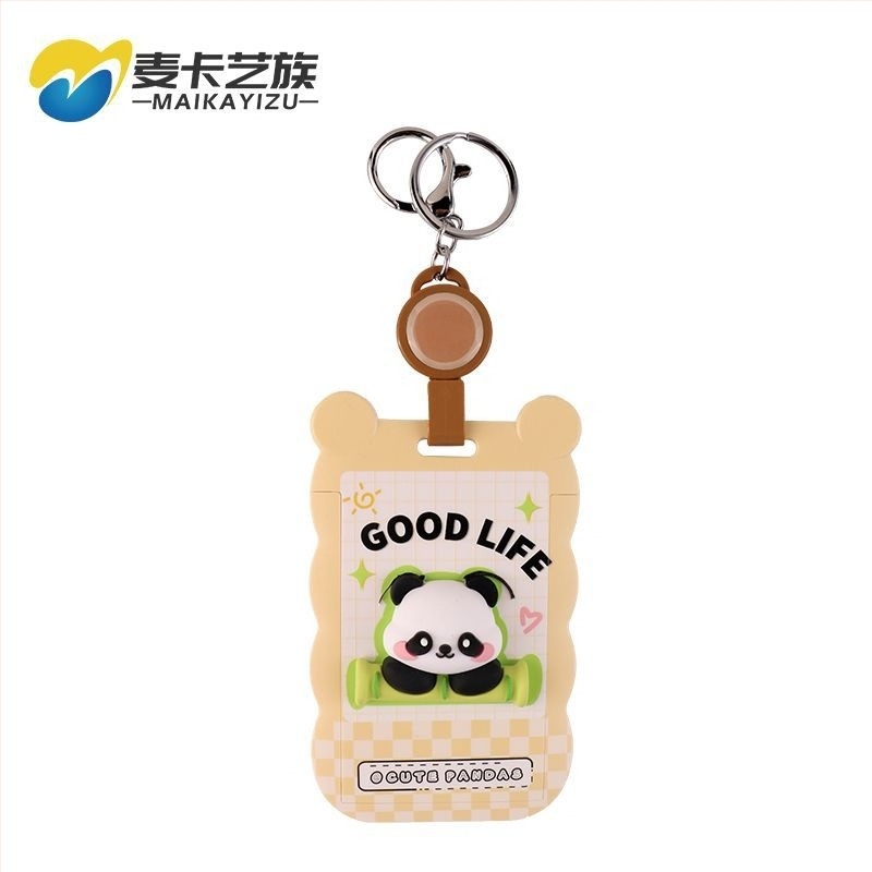 Θήκη καρτών με επεκτεινόμενο λουρί (badge reel), Cartoon στυλ, ABS υλικό, κατάλληλη για φοιτητικές Campus κάρτες και επαγγελματικά διαπιστευτήρια