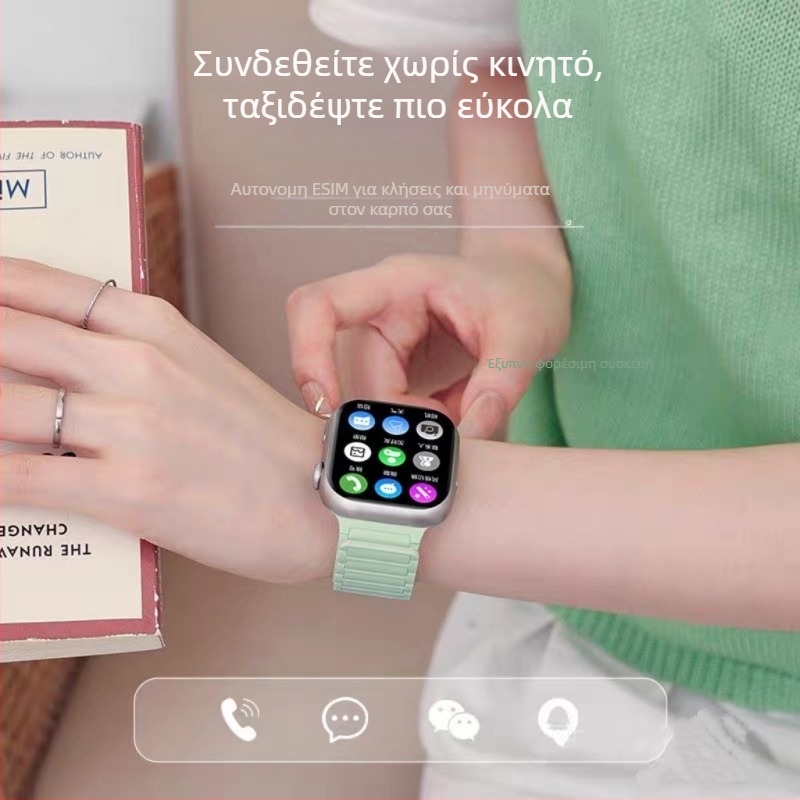S10 Smartwatch με λουράκι σιλικόνης, θύρα SIM, κυλινδρικός καντράν, αδιάβροχο