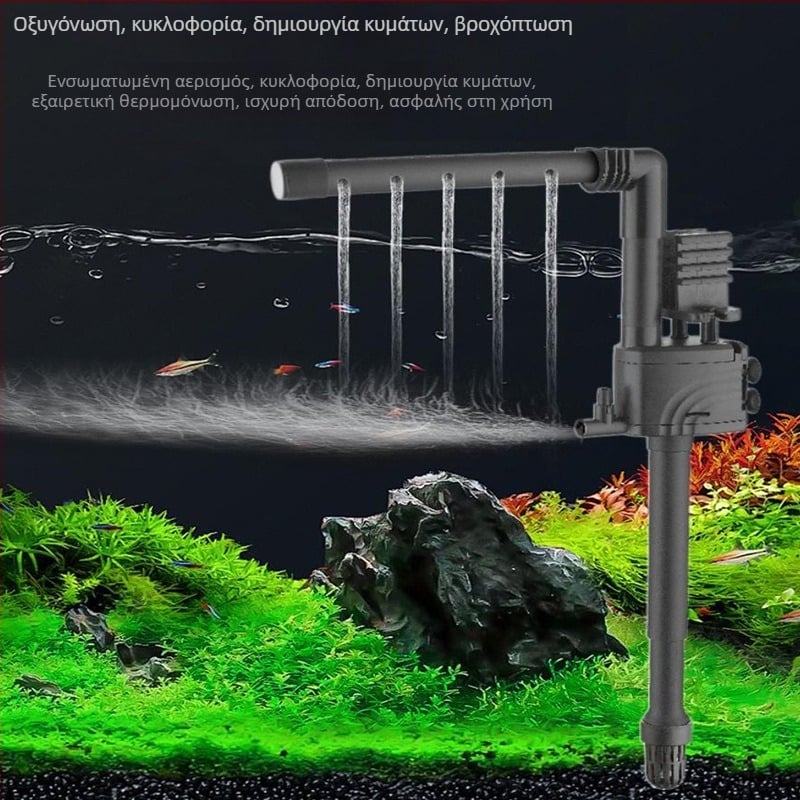 Υποβρύχια αντλία νερού – ήσυχη λειτουργία; τύπος αναρρόφησης; πλαστικό σώμα; 0,5 кг; κατάλληλη για αλλαγή νερού και κήπων φουντών