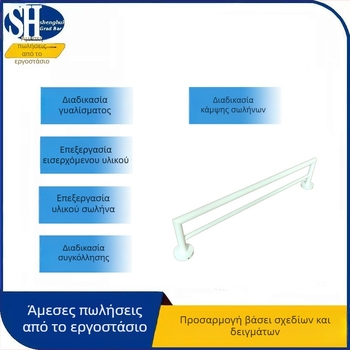 Διπλή ράγα για πετσέτες μπάνιου από ανοξείδωτο ατσάλι 304, 2 επίπεδα, φορτίο 30 kg, μάρκα Sheng Hui, κωδικός 5004