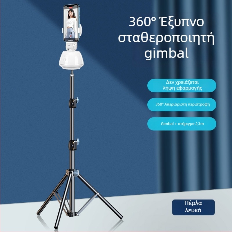 Σταθεροποιητής smartphone με παρακολούθηση προσώπου, μείωση κραδασμών, φωτιστικό, Bluetooth τηλεχειριστήριο, ραβδί για σέλφι