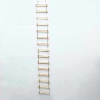 Ξύλινο σύστημα ανάβασης για γάτες με σκάλα από σχοινί, φωλιά, σανίδα γρατζουνίσματος και αιωρούμενο γεφύρι