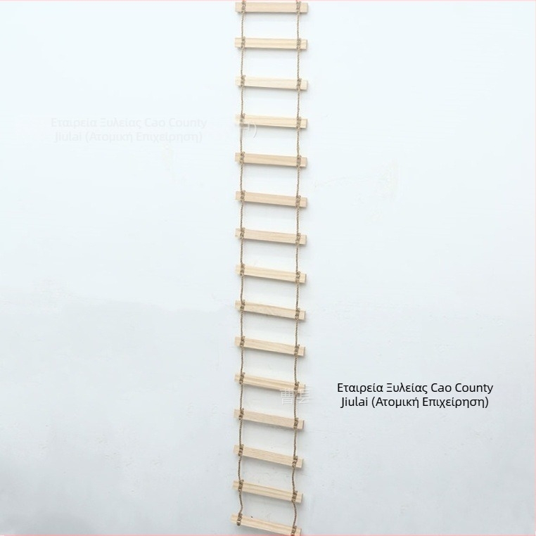 Ξύλινο σύστημα ανάβασης για γάτες με σκάλα από σχοινί, φωλιά, σανίδα γρατζουνίσματος και αιωρούμενο γεφύρι