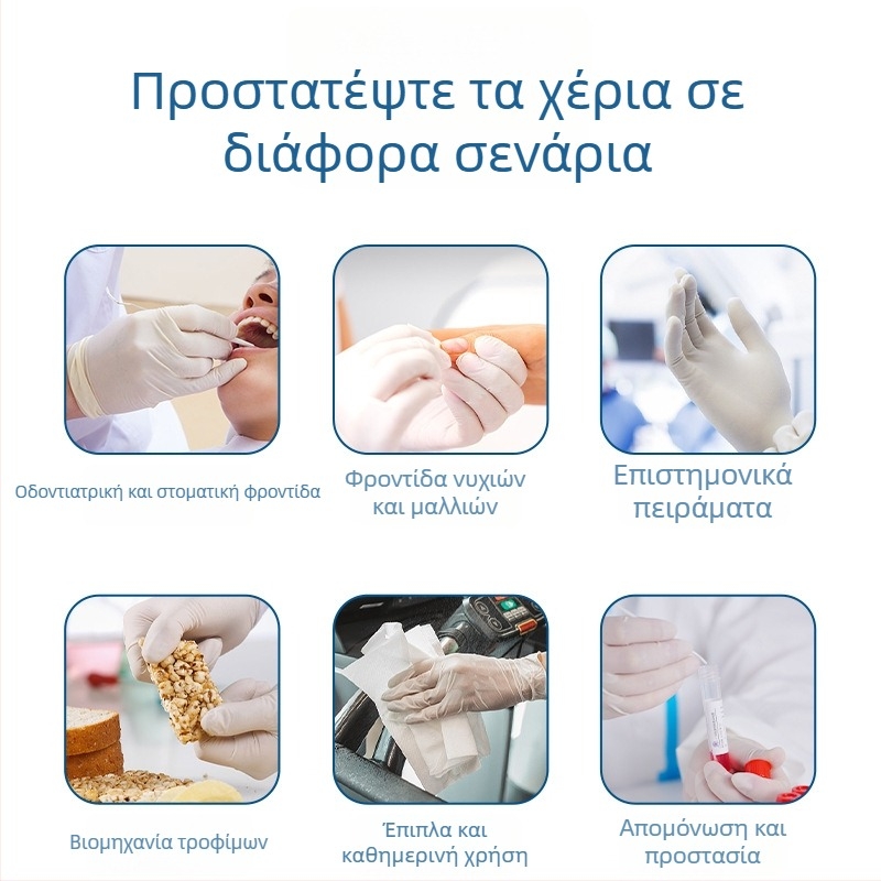 Γάντια μιας χρήσης από λατέξ και PVC για εξέταση, ιατρική, οδοντιατρική και εργαστηριακή χρήση