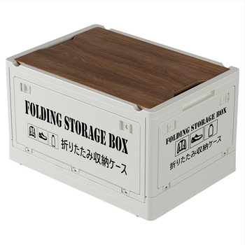 Κουτί Αποθήκευσης σε βιομηχανικό στυλ, αναδιπλούμενος οργανωτής με ξύλινο καπάκι για σνακ και παιχνίδια, χωρητικότητα 50–60 L; Υλικό: πίνακας πυκνότητας + PP; Με ρόδες; Μοντέλο 2003
