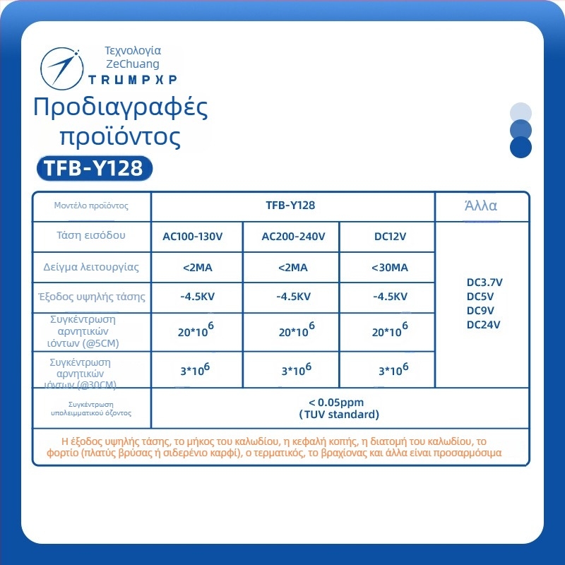 TRUMPXP Μονάδα Πλάσματος (TFB-Y128) για Πλυντήρια Πιάτων και Ντουλάπια Απολύμανσης – Αποστείρωση, Πρόληψη Μούχλας, Απομάκρυνση Οσμών – AC220V